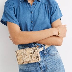 NWOT Madewell snake-embossed leather belt bag 🐍